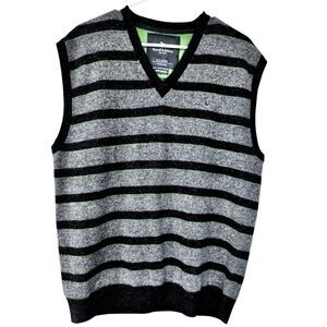 Farrell & Brown 100% Merino Dublin Ireland Wool‎ Gray Green Vest Size X Large